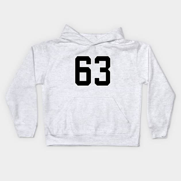 Number 63 Kids Hoodie by colorsplash